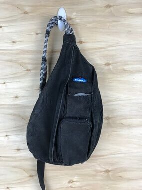 KAVU Sling Rope Bag Black Crossbody Backpack